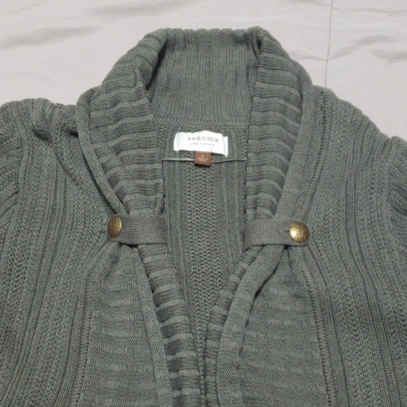 Sonoma Olive Green Cardigan Large - Picture 3 of 4